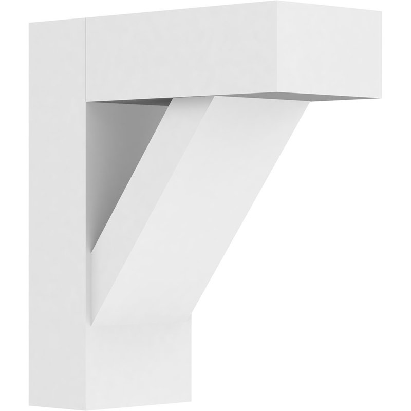 5"W x 12"D x 14"H Standard Traditional Architectural Grade PVC Bracket with Block Ends, 14"H x 5"W x 12"D
