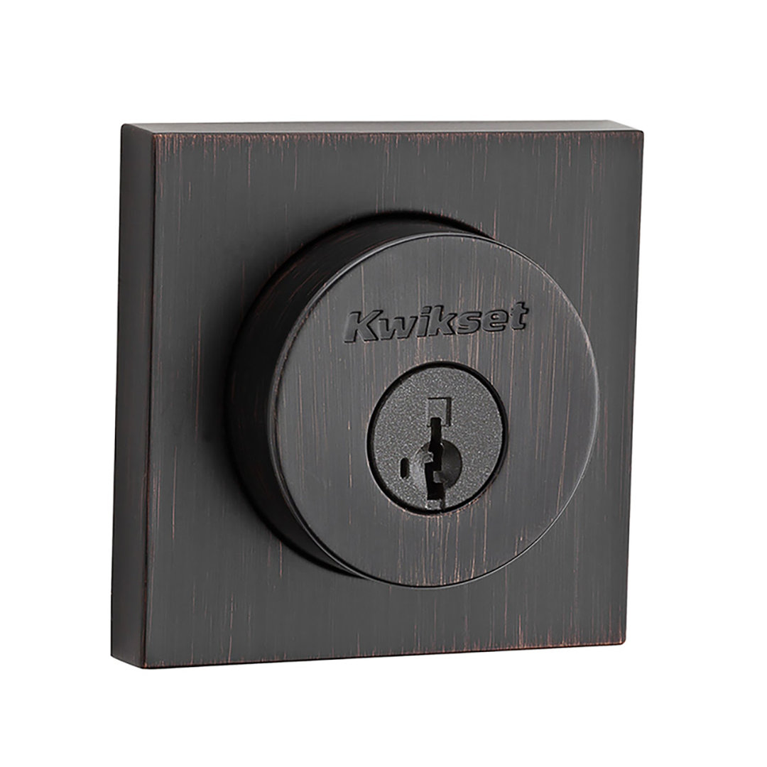 Halifax Single Cylinder Deadbolt with Rosette and SmartKey Kwikset Finish: Venetian Bronze