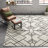 Nola Geometric Textured Shag Power Loom Performance Beige Rug-1120644092