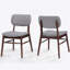 Set Of 2 Mid - Century Upholstered Dining Chair With Rubberwood Frame, Natural+Grey-515401668-515401671
