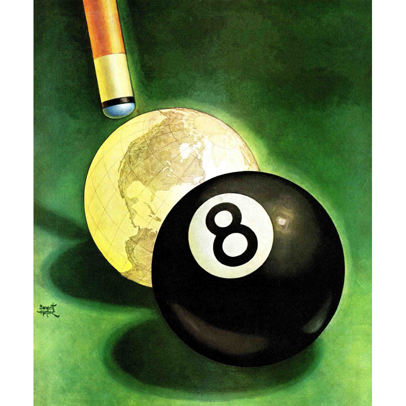 «World as Cue Ball» par Emmett Watson, reproduction sur toile tendue, H 29 po x l 24 po x P 1,5 po