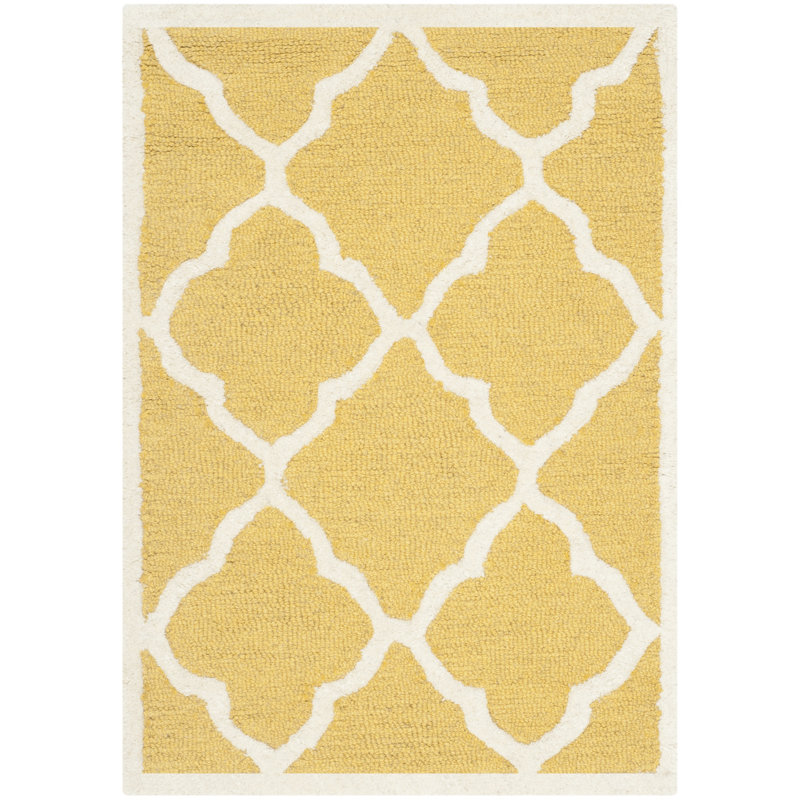 Martins Hand Tufted Wool Geometric Rug, Rectangle 2' x 3'