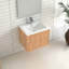 Armoire de salle de bain murale en bois massif 24 po, tiroirs rainurés à ouverture par pression, lavabo en résine, style européen, meuble-lavabo profond, vasque intégrée avec rangement, design,