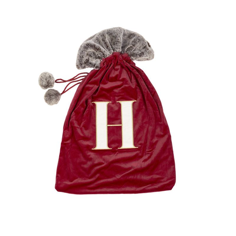 Luxury Christmas Sack with Monogrammed Letter H