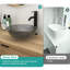 Lavabo vasque de salle de bain gris avec verre attrayant attrayant et drain escamotable, espace de 16,2 x 16,2 x 5,27 po