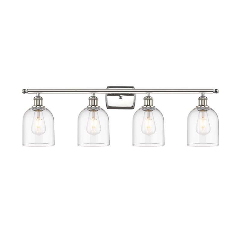 Éclairage pour meuble-lavabo à 4 lumières à intensité variable Anacaren, Nickel poli, Clair