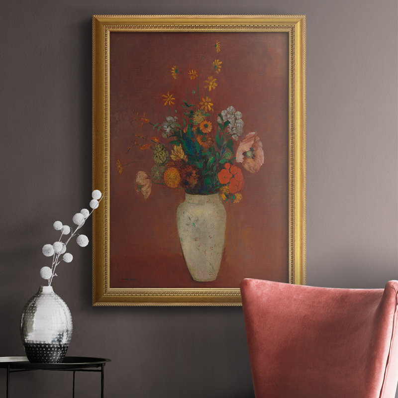 Bouquet dans un vase chinois, toile de qualité supérieure, prête à être accrochée, H 36 po x l 24 po x P 2,5 po