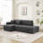 Wool  Facing Sectional Sofa with Chaise-667650255-667650252