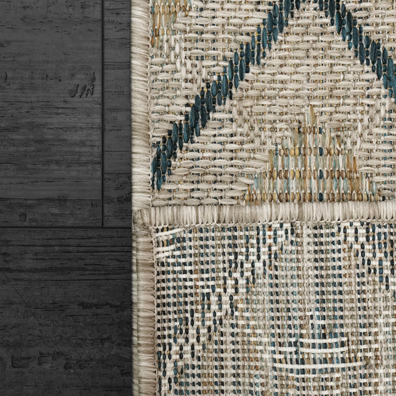 Joryn Geometric Indoor / Outdoor Rug, Runner 2'2" x 7'3"