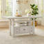 Lea Counter Height Dining Table, Wine Racks, 72 Inch Antiqued White