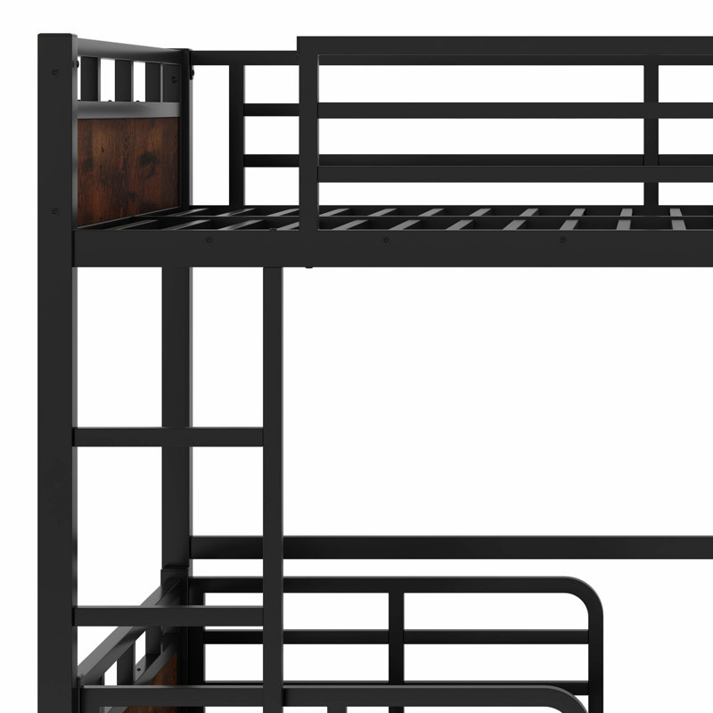 Separable Bunk Beds,With Raised Security Fence, Vintage Wood