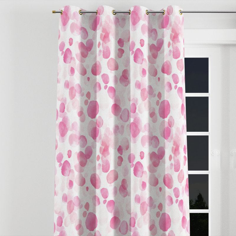 Rideaux filles Dreamy - 1 panneau de rideau à œillets rose, L 52 po x L 108 po, Œillets dorés