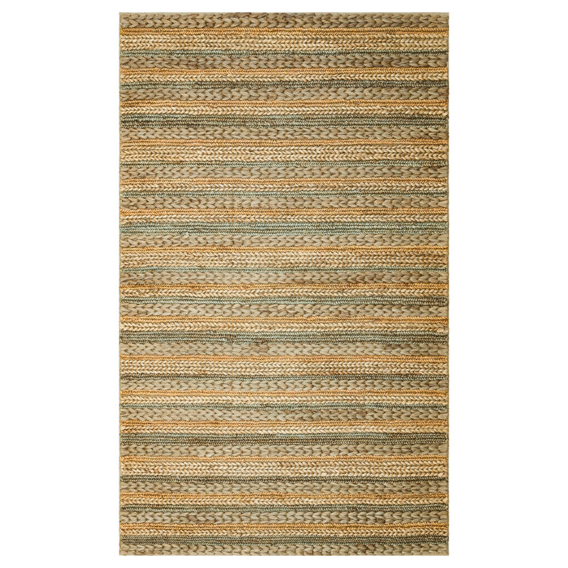 Tapis en jute tissé à la machine Oleary, Rectangle 5 pi 7 po x 7 pi 10 po