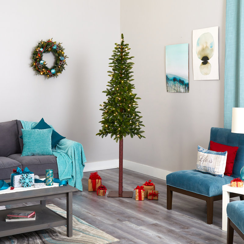 Lighted Artificial Christmas Tree, 7' H