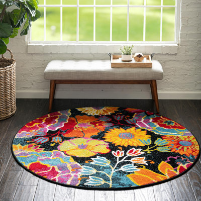 Lorene Floral Yellow Area Rug