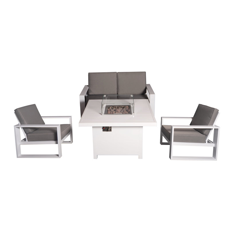 Ensemble repas extérieur pour 4 personnes Makennzie, H 25,2 po x L 40,35 po x l 40,35 po