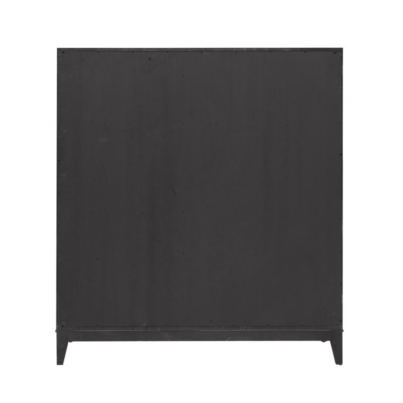 Quincy Brown Mid-Century 5-Drawer Chest with Cabinet