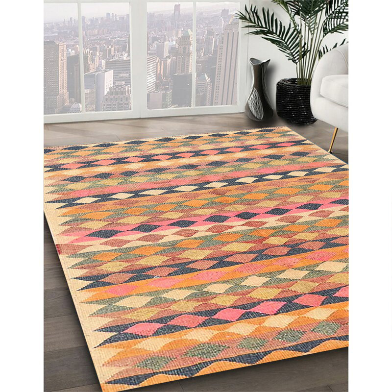 Tapis 100% contemporain lavable à la machine 2959, Rond 4 pi