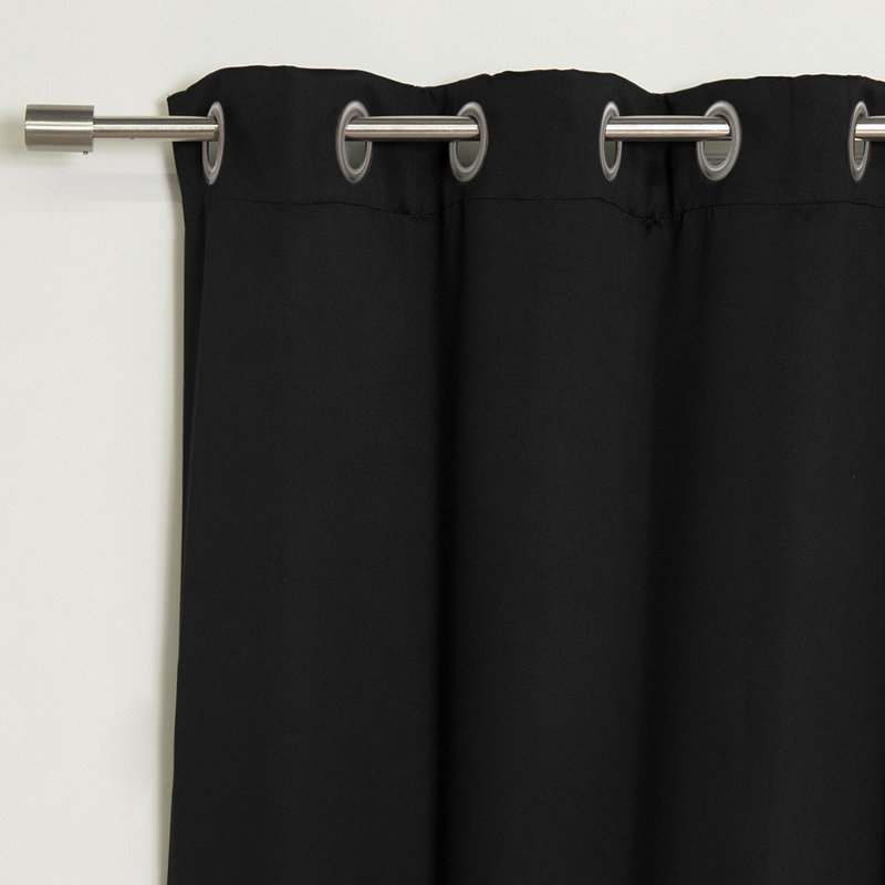 Lympsham Blackout Curtain Panel Pair, Black, 52" W x 45" L