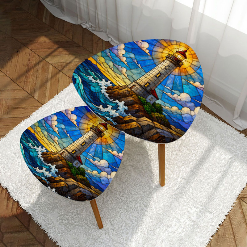 Ensemble de 2 tables basses gigognes Triangle