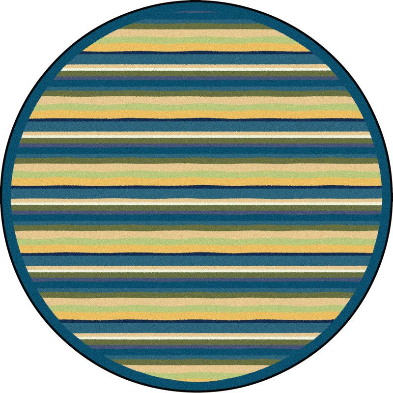Just for Kids Yipes Stripes Area Rug, Round 5'4"
