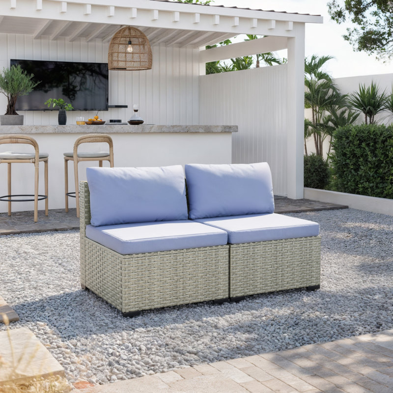 Ensemble de 2 chaises d'extérieur en osier pour patio, Vert