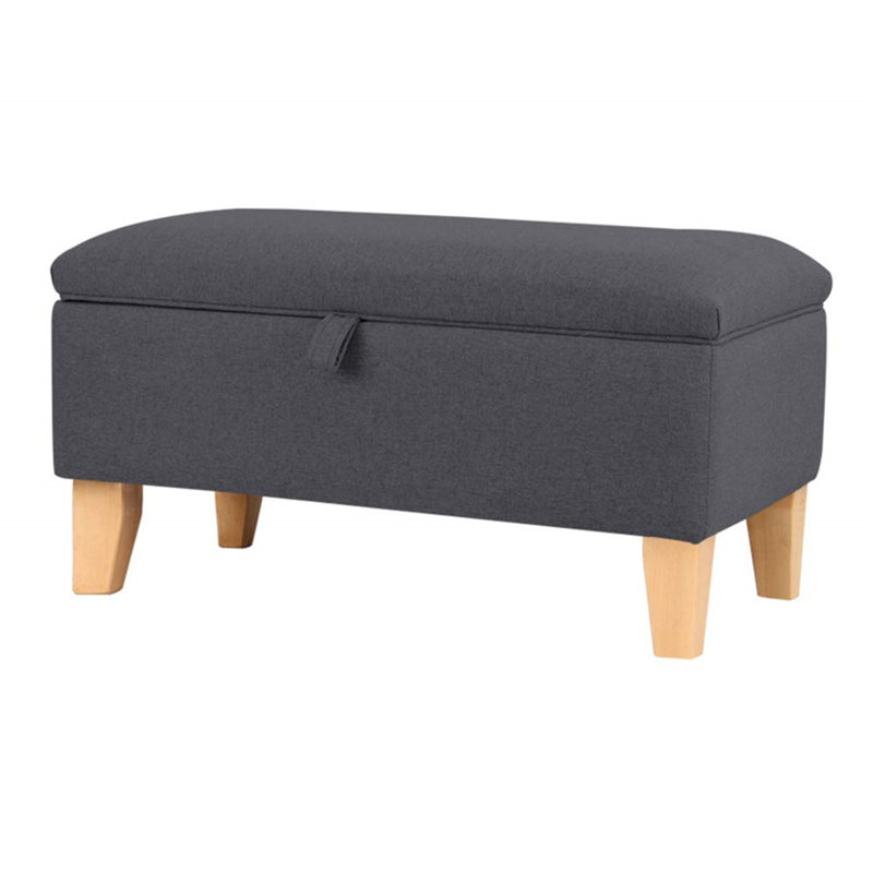 Gustafson Linen Storage Bench, Dark Grey