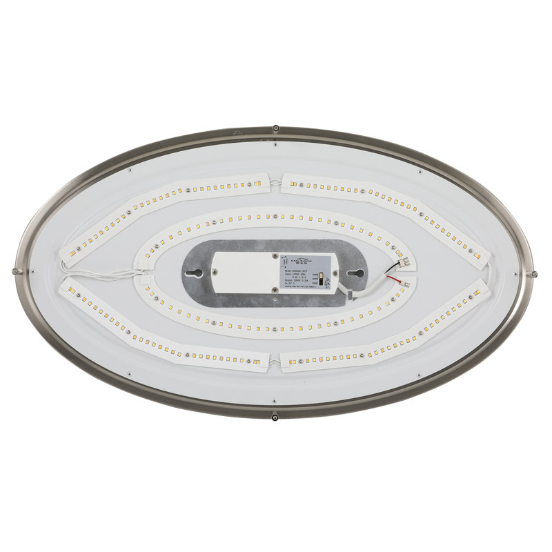 Arjit Acrylic LED Flush Mount, Brushed Nickel, 4.3" H x 13.6" W x 24" D