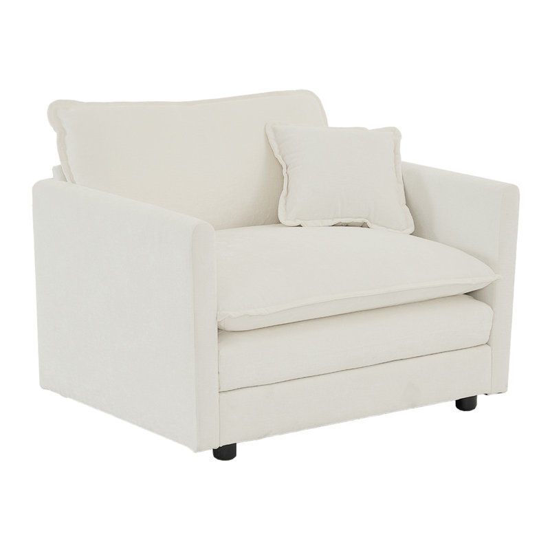 Fauteuil de salon rembourré Comfy, Blanc