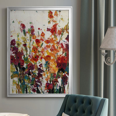 Fleurs sauvages en fleurs II, toile encadrée de qualité supérieure - prête à être accrochée