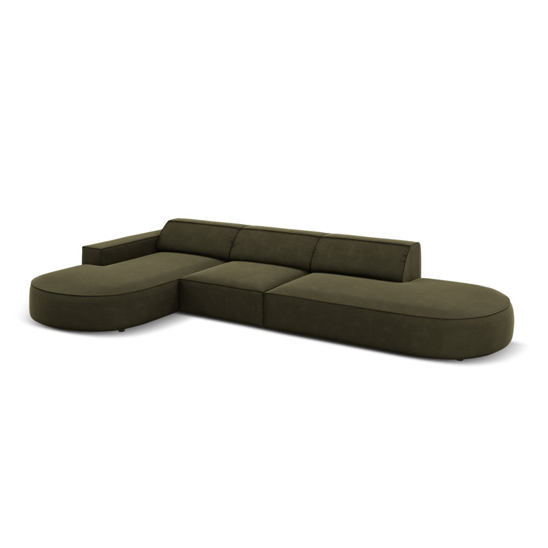 Modular L-Shaped Corner Sofa, Left Hand Facing, Green