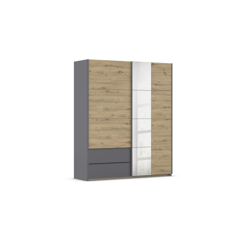 Sevilla sliding door wardrobe, Gray metallic/Oak artisan/Gray metallic