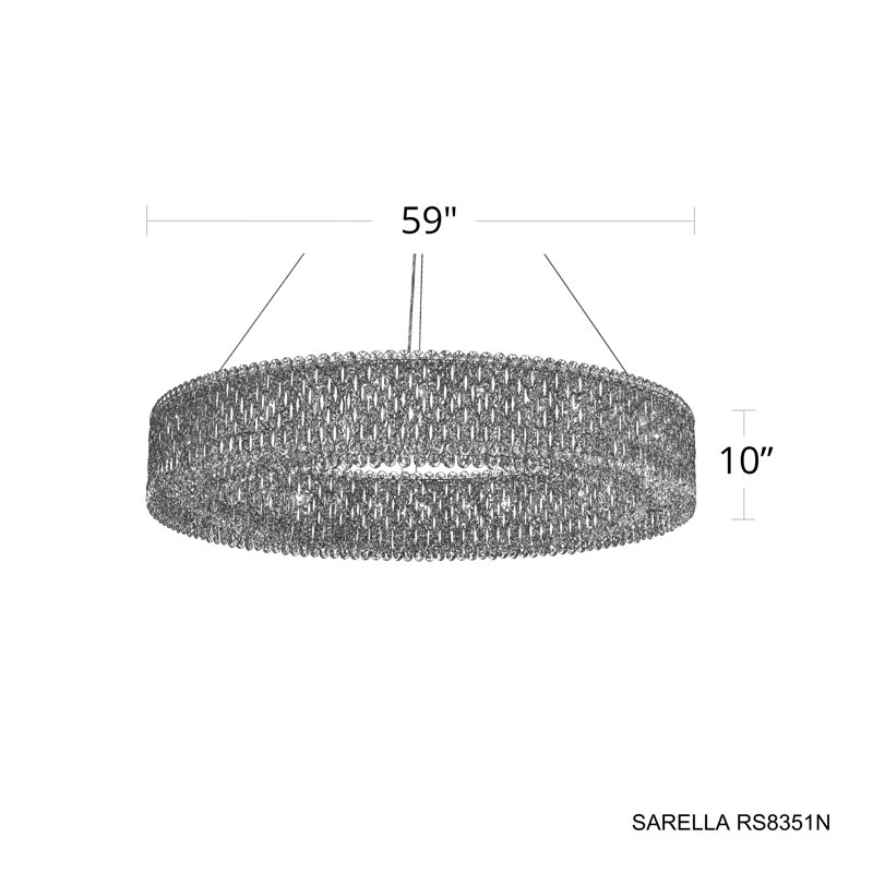Sarella 32 Light 60in Round Chandelier in White with Clear Heritage Handcut Crystals, Czech, Heirloom Gold