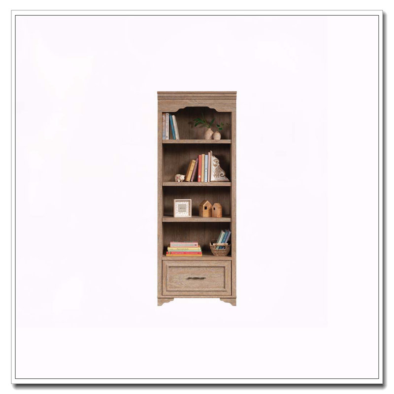 Bibliothèque avec tiroir, finition brune