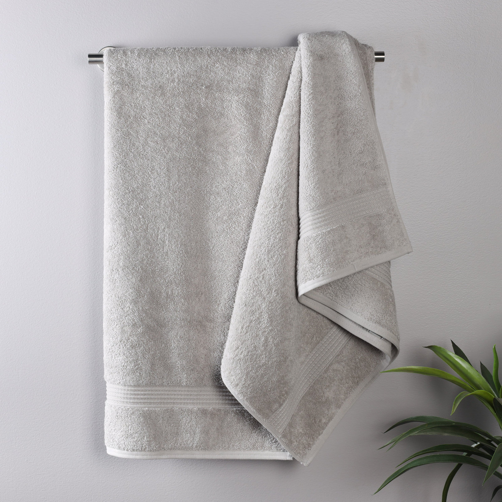 Oleg Egyptian Cotton Bath Sheet Set, Silver, Bath Towels - 2 Pack