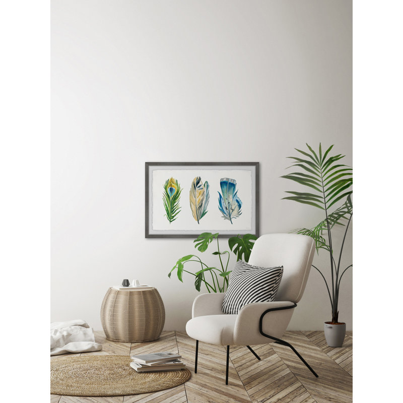 Tropical Feathers by Parvez Taj - Single Picture Frame Painting, 38 cm H x 45 cm W