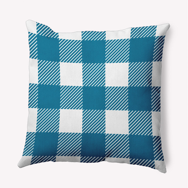 Plaid Reversible Throw Pillow, Unreal Teal, 16" x 16"