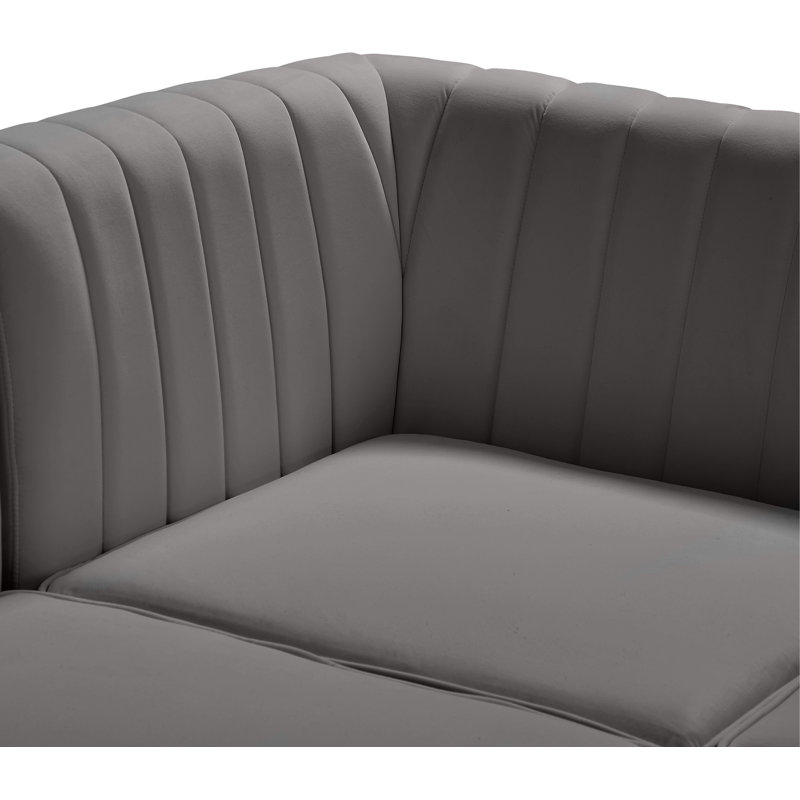 Enson 91'' Velvet Sofa, Grey Velvet