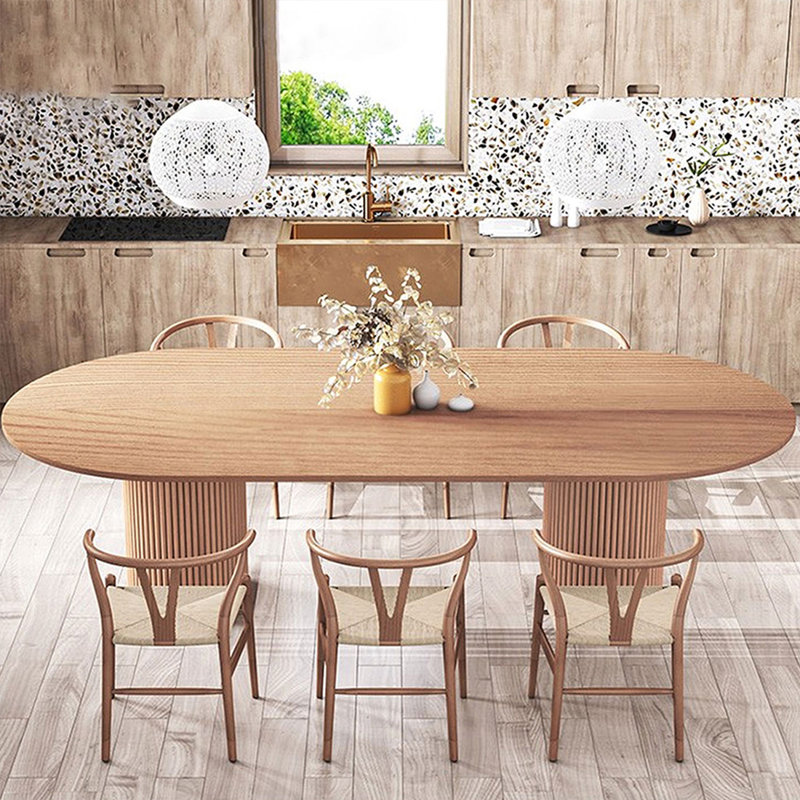 Table de salle à manger moderne Burlywood, 29.53"H x 62.99"L x 33.46"W