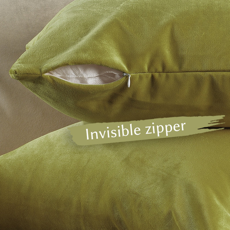 Housses de coussin rectangulaires en velours mat, 64 lime