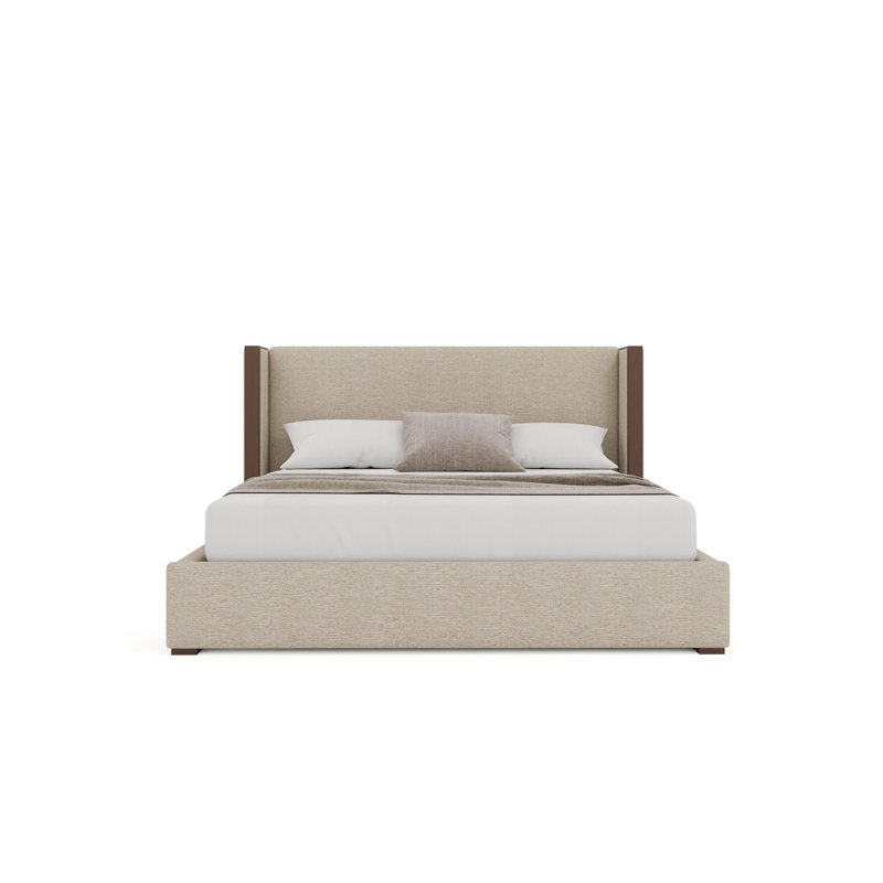 Lit tapissier bas Irenne, Lin, Grand