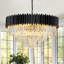Lustre moderne en cristal noir K9 à quatre couches D30