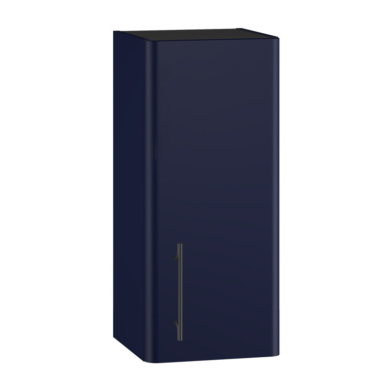 Ashat Bathroom Cabinet, Wave Blue/Black, Right