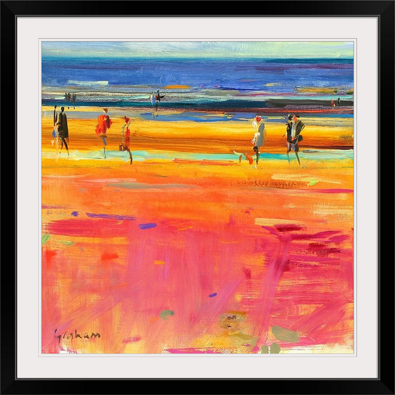«Anjuman Boulevard de la Plage, 2011» par Peter Graham, reproduction d'art, H 20" x l 20" x P 1", Cadre noir