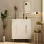 Modern Buffet Console Table, Fluted Design, Adjustable Shelves for Living Room - White