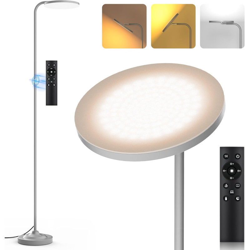 Lampe sur pied à DEL 36 W à intensité variable avec télécommande - Tête rotative à 350 °, luminosité et température de couleur réglables