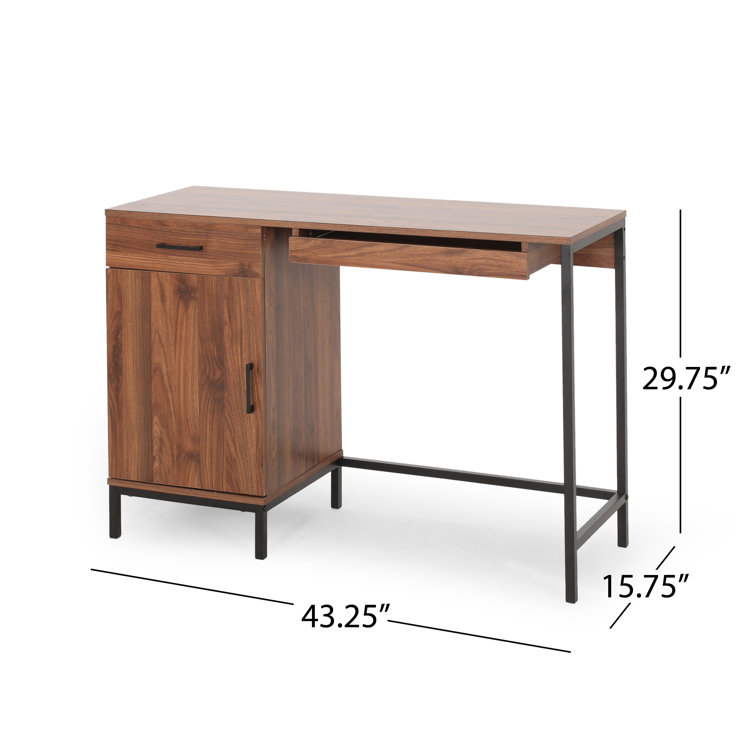 Debanhy Writing Desk Modern Office Desk with 4 Drawers 17 Stories Color (Top): Walnut