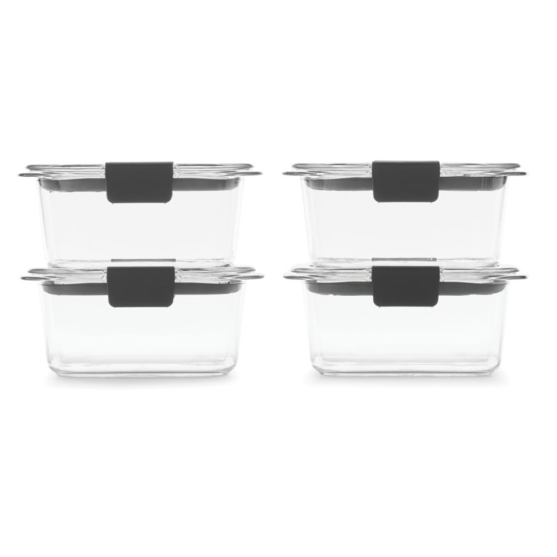 Rubbermaid Brilliance Food Storage Containers, BPA-Free Plastic, 4.7 Cup, 4 Pack
