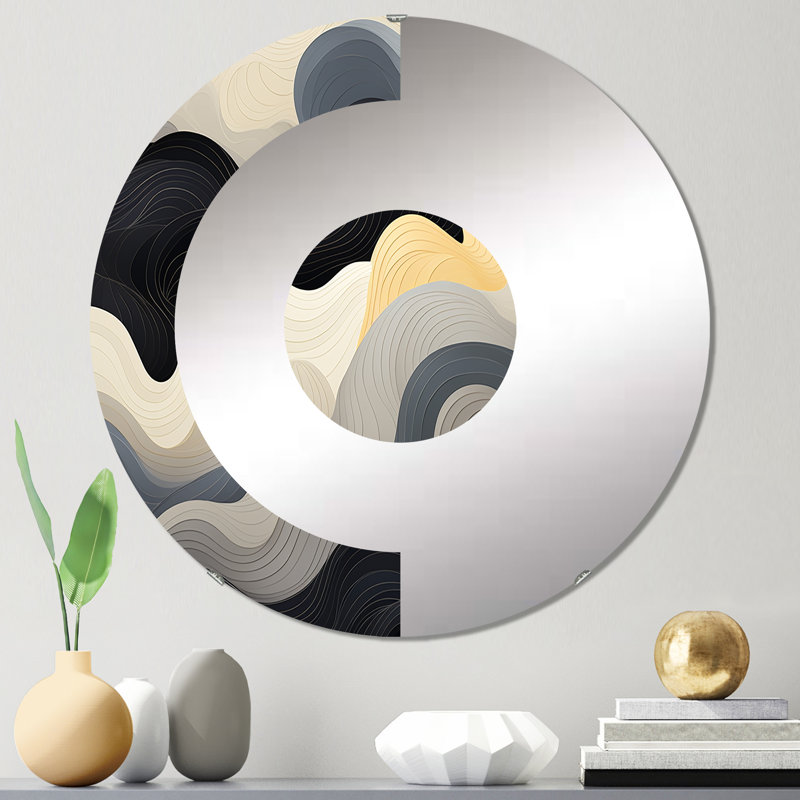 Aamora - Miroir mural demi-cercle, 23,6 po x 23,6 po