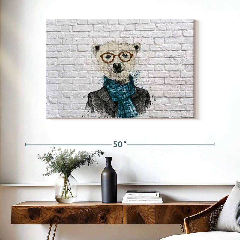 Brampt Dapper Polar Bear, 26" H x 39" W